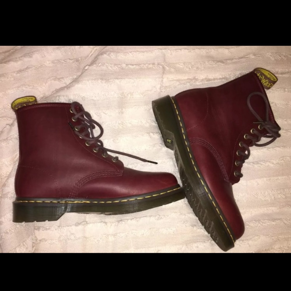 Burgundy Dr Martens with Bouncing Soles